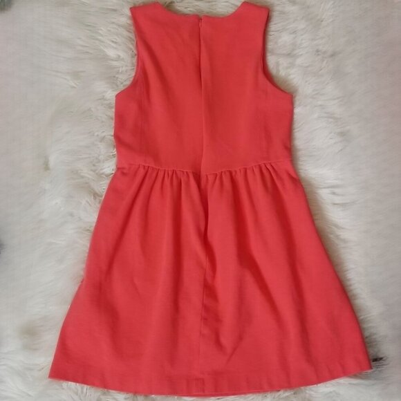 J. Crew Coral Sleeveless Mini Dress | Hidden Pockets Tailored Fit Size M - Picture 3 of 12
